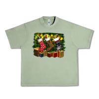 Oil Green Christmas Santa Socks Urban Heavy Tee - RanaPortraitStore