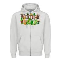Dove Grey western lucky St. Patricks Day Zipper Hoodie - FaDigitalArtStudio
