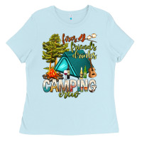 Baby Blue fires friends drinks camping crew Ladies Tee - NancyCooperArtShop