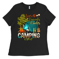 Black fires friends drinks camping crew Ladies Tee - NancyCooperArtShop