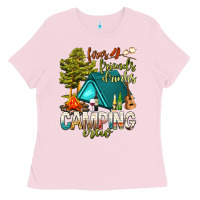 Fires Friends Drinks Camping Crew Ladies Tee | Teevron
