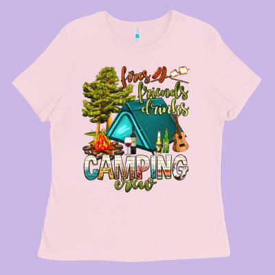 Fires Friends Drinks Camping Crew Ladies Tee Designed By Nancycooperartshop