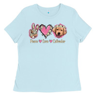 Baby Blue Peace Love Labrador Ladies Tee - Jasminsmagicworld