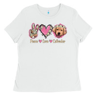 White Peace Love Labrador Ladies Tee - Jasminsmagicworld