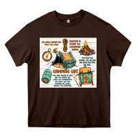Chocolate Brown camping life Heavy Core Tee - MaliasSmallBusiness