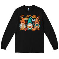 Black Thanksgiving gnomes Long Sleeve Tee - NancyCooperArtShop