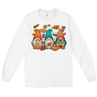 White Thanksgiving gnomes Long Sleeve Tee - NancyCooperArtShop