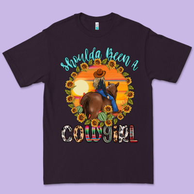 Shoulda Been A Cowgirl Premium Tee Designed By Maliassmallbusiness