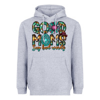 Heather Grey Good Moms Say Bad Words Heavyweight Hoodie - CowhideDigitalArt