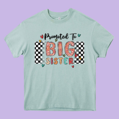Promoted To Big Sister Heavy Core Tee Designed By Maliassmallbusiness