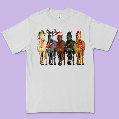 Horses With Christmas Premium Tee Designed By Maliassmallbusiness