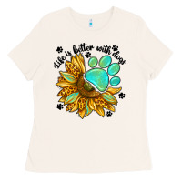 Bone life is better with dogs Ladies Tee - NancyCooperArtShop