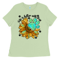 Matcha life is better with dogs Ladies Tee - NancyCooperArtShop