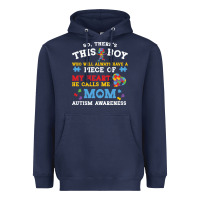 Navy LIL Autism Mom Heavyweight Hoodie - CowhideDigitalArt
