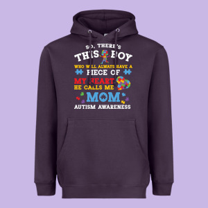 Lil Autism Mom Heavyweight Hoodie Designed By Cowhidedigitalart