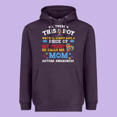 Lil Autism Mom Heavyweight Hoodie Designed By Cowhidedigitalart