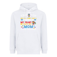White LIL Autism Mom Heavyweight Hoodie - CowhideDigitalArt