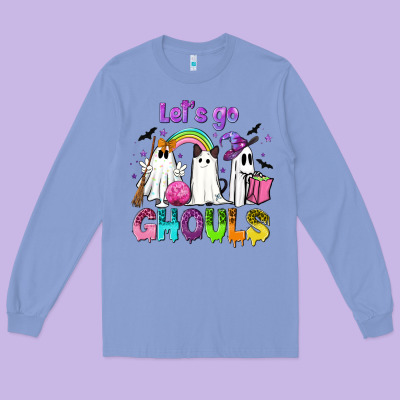 Let's Go Ghouls Long Sleeve Tee Designed By Nancycooperartshop
