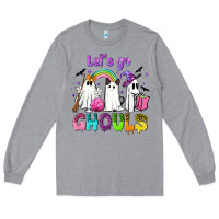 Heather Grey Let's go ghouls Long Sleeve Tee - NancyCooperArtShop