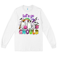 White Let's go ghouls Long Sleeve Tee - NancyCooperArtShop