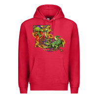 Cardinal louisiana map with mardi gras crocodile Premium Hoodie - RanaPortraitStore
