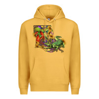 Mustard louisiana map with mardi gras crocodile Premium Hoodie - RanaPortraitStore