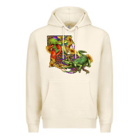 Tofu louisiana map with mardi gras crocodile Premium Hoodie - RanaPortraitStore