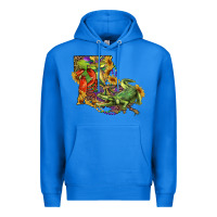 True Royal louisiana map with mardi gras crocodile Premium Hoodie - RanaPortraitStore