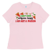 Bubblegum Pink i cant make everyone happy i an not a pizza Ladies Tee - MaliasSmallBusiness