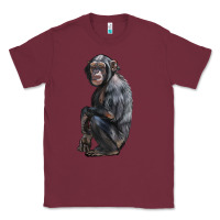 Burgundy Chimpanzee Illustrations Classic Tee - LillyAllenDesigns