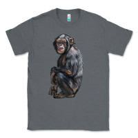 Charcoal Heather Chimpanzee Illustrations Classic Tee - LillyAllenDesigns