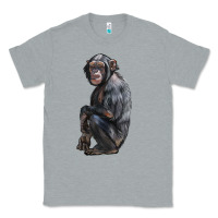 Heather Grey Chimpanzee Illustrations Classic Tee - LillyAllenDesigns