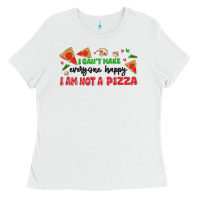 White i cant make everyone happy i an not a pizza Ladies Tee - MaliasSmallBusiness