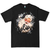 Black believe buffalo plaid white christmas santa claus Premium Tee - MaliasSmallBusiness