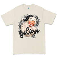 Believe Buffalo Plaid White Christmas Santa Claus Premium Tee | Teevron