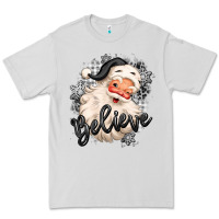 Dove Grey believe buffalo plaid white christmas santa claus Premium Tee - MaliasSmallBusiness