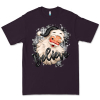 Plum believe buffalo plaid white christmas santa claus Premium Tee - MaliasSmallBusiness