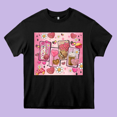 Cafecito Y Chisme Valentine's Day Heavy Core Tee Designed By Maliassmallbusiness