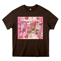 Chocolate Brown cafecito y chisme valentine's day Heavy Core Tee - MaliasSmallBusiness