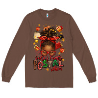 Chestnut santas favorite postal worker afro messy bun Long Sleeve Tee - texasbilliewilder