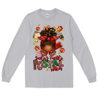 Moon Dust santas favorite postal worker afro messy bun Long Sleeve Tee - texasbilliewilder