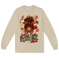 Mushroom santas favorite postal worker afro messy bun Long Sleeve Tee - texasbilliewilder