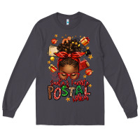 Smoke santas favorite postal worker afro messy bun Long Sleeve Tee - texasbilliewilder