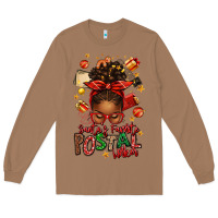 Toasted Coconut santas favorite postal worker afro messy bun Long Sleeve Tee - texasbilliewilder