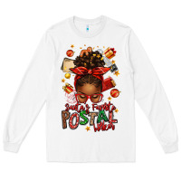 White santas favorite postal worker afro messy bun Long Sleeve Tee - texasbilliewilder