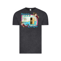 Vintage Black Happy Camper With Flowers Vintage Tee - Bettercallsaul