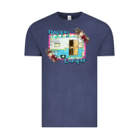 Vintage Denim Happy Camper With Flowers Vintage Tee - Bettercallsaul