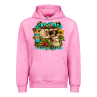 Fuchsia Pink dead tired fueled by coffee Urban Hoodie - Artiststas