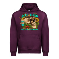 Mauve Wine dead tired fueled by coffee Urban Hoodie - Artiststas