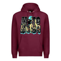 Burgundy Moto mama Mother's Day Premium Hoodie - FaDigitalArtStudio